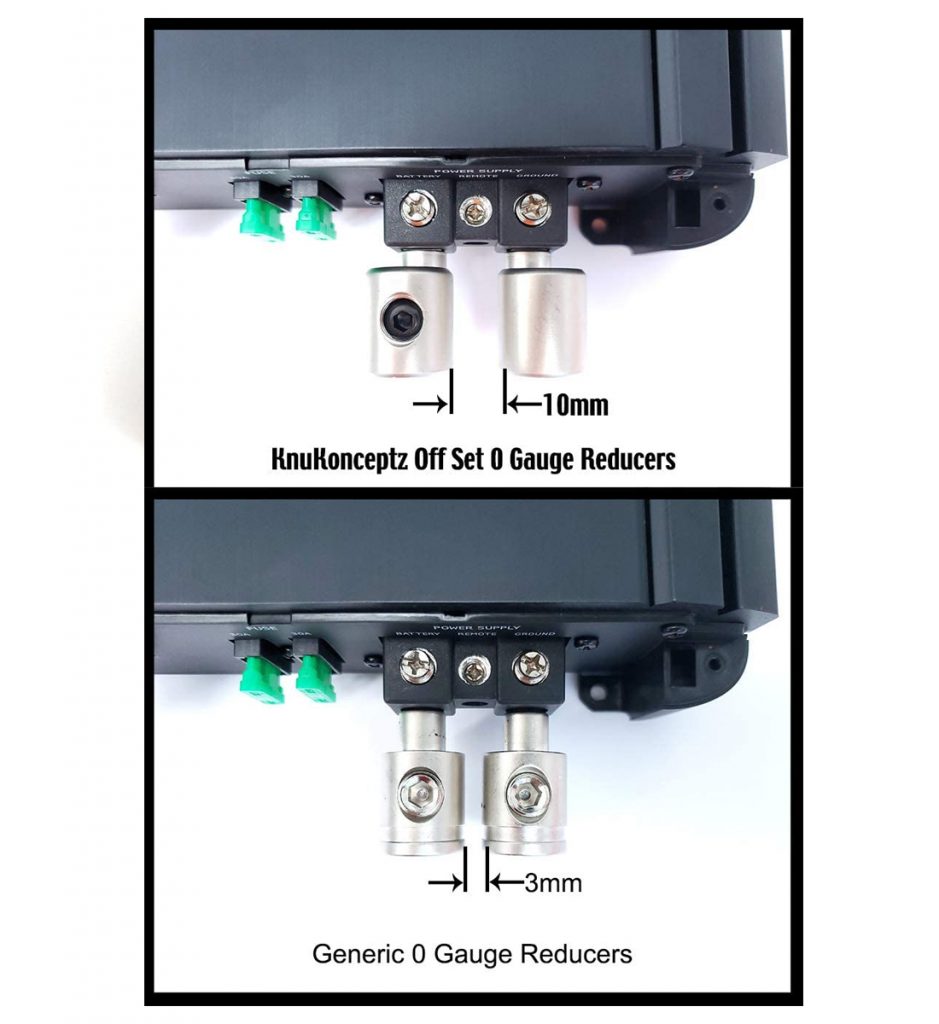 KnuKonceptz Offset Power/Ground Input Wire Gauge Reducer 04 Gauge 1/0