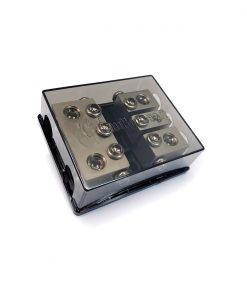 3 Position Gold Plated AGU Fuse Holder Distribution Block - 4 AWG Input / 8 AWG Output